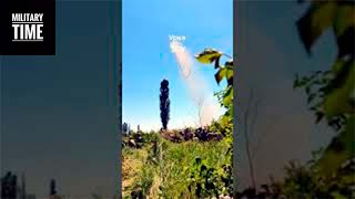 🔴Mine-clearing line charge launched by Ukrainian forces at a minefield #shorts #war #ukraine