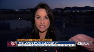 Hundreds volunteer to clean up Wetlands Park