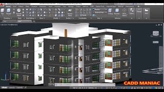 AutoCAD House Design (3D)-  Part 13-  Copying floors, creating mumty & parapet wall (2021)