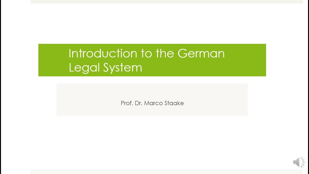 Introduction To The German Legal System - YouTube