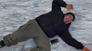 FUIMOS AL ESTADIO DEL ATLÉTICO DE MADRID Y ASÍ NOS CAIMOS EN SU PISTA DE HIELO😳‼️