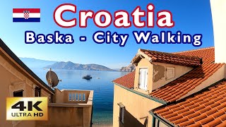 【4K】 Baska 🇭🇷 Croatia / Hrvatska - City Walking Tour