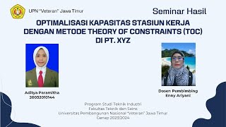 Optimalisasi Kapasitas Stasiun Kerja Dengan Metode Theory of Constraints di PT. XYZ, 2024