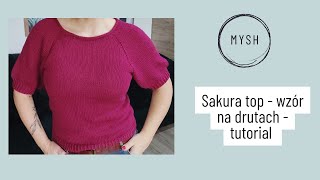 Sakura Top z bufiastymi rękawkami - wzór na druty, darmowy tutorial