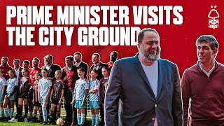 OWNER EVANGELOS MARINAKIS WELCOMES BRITISH PRIME MINISTER RISHI SUNAK TO THE CITY GROUND