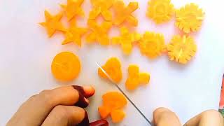 Carrot cutting ideas in different stylish flowers,গাজর দিয়ে ফুল তৈরি।