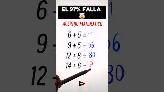 💥 El 97% Falla, ¿Cuánto es 14 + 6? #math #shorts (▶115)