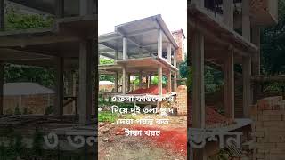 ৩ তলা ফাউন্ডেশন দিয়ে দুই তলা ছাদ দেয়া পর্যন্ত কত টাকা খরচ #work #foundationwork #short