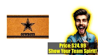 Buy Team Sports America NFL Dallas Cowboys Natural Coir Door Mat | Indoor and Outdoor Entryway | 28