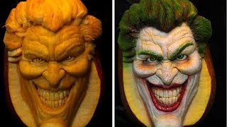 INSANE!!! "JOKER" 3D Pumpkin Time-Lapse by Brandy Davis