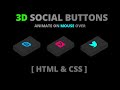 CSS - 3D Social Media Icons Hover Effects | Isometric Icons | Webkit Coding