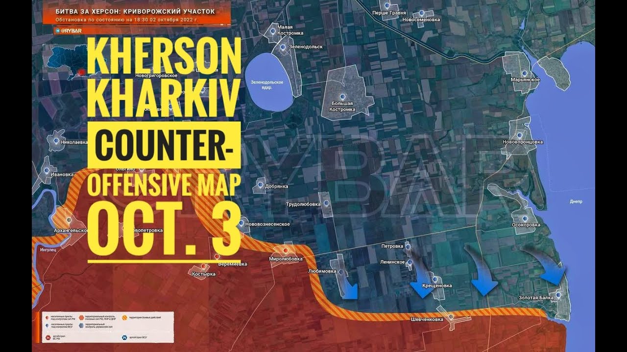 Kherson/Kharkiv Counter Offensive Map Oct. 3 - YouTube