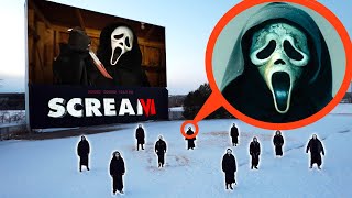 drone catches SCREAM at haunted Movie Theater drive in (we found Ghostface)