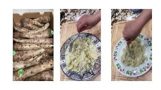 How to peel and cut malanga root.