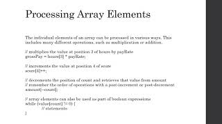 Processing Array Elements
