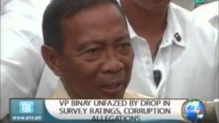 NewsLife: VP Binay unfazed by drop in survey ratings, corruption allegations