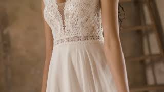 Lillian West wedding dress 66218 Video. Boho bride