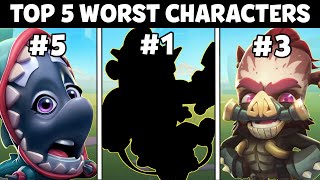 Top 5 Worst Characters 🤔 | Zooba