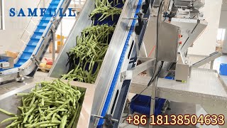 Samfull automatic long green beans vegetable weighing and packing machine vffs multihead weigher