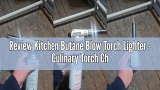 Review Kitchen Butane Blow Torch Lighter - Culinary Torch Chef Cooking Torches Professional Adjustab