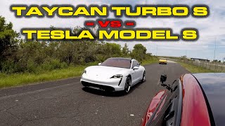 FINALLY SETTLED? * Porsche Taycan Turbo S vs Tesla Model S Performance with Cheetah Launch