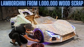 Transforming 1,000,000 Wood Scraps into the Lamborghini Revuelto