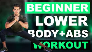 Beginner Lower Body + ABS Workout // No Equipment Beginner Workout