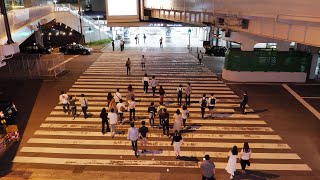 JR西日本　大阪駅　御堂筋南口前横断歩道　2021/6/5 24時前頃（4K UHD 60fps）