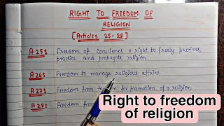 Right to freedom of religion (Articles25-28) || Notes || Lec.16||Indian Polity || An Aspirant !