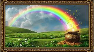 St. Patrick’s Day Rainbow & Pot of Gold 🍀 4K Framed TV Art | Lucky Irish Landscape Screensaver