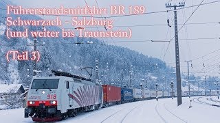 4k Führerstandsmitfahrt Tauernbahn im Winter. Teil III Schwarzach - Salzburg (- Traunstein)