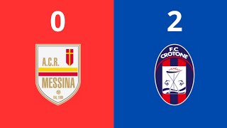 ACR MESSINA-CROTONE 0-2 ~ BELLA PRESTAZIONE E OTTIMA VITTORIA!! - CON LAVAGNA TATTICA