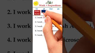 Work + Preposition | English Grammar | Vocabulary | Spoken English | #english #preposition