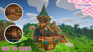 Minecraft: Fantasy Cozy Wizard Cottage 🧙 (Tutorial)【マイクラ建築】 (Exterior & Interior)