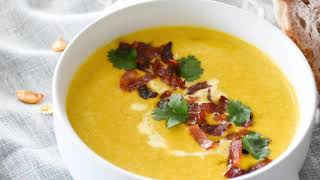 【經典西式濃湯】 香濃培根南瓜濃湯 | Roasted pumpkin soup with bacon | Bake Me Away |