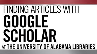 Finding Articles with Google Scholar