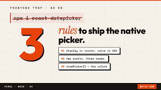 Native Date Picker (HTML): The 40KB Library You Don't Need