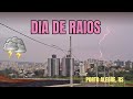 Muitos raios e chuva forte em Porto Alegre de novo, tempo escurece - 24/09/2024