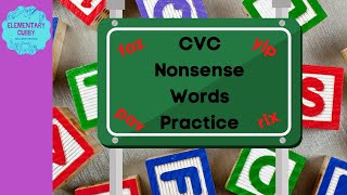 CVC Nonsense Words Practice #4 (with music) Dibels NWF