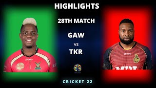GAW vs TKR  28th Match CPL 2022 Highlights | GAW vs TKR Full Match Highlights | Hotstar | Cricket