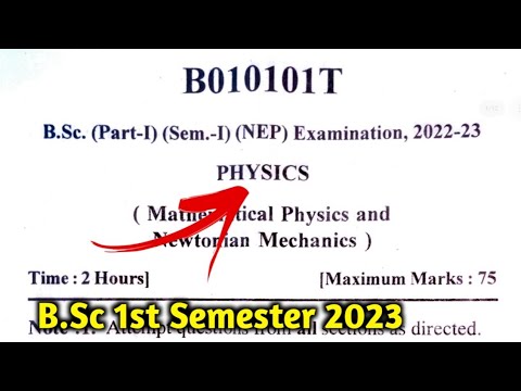 Bsc 1st Year Physics Question Paper 2022-23 | B.Sc 1st Sem Physics ...