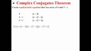 Complex Conjugates Theorem