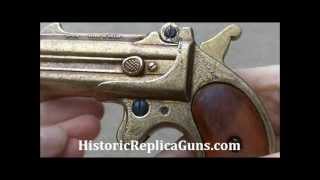 Denix 1866 Brass Derringer NonFiring Prop Gun Replica Theater Cowboy Old West