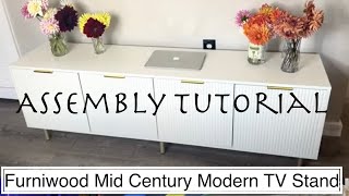 Furniwood Mid Century Modern TV Stand Unboxing \u0026 Easy Assembly Tutorial | Better Than IKEA!