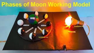 phases of moon working model - diy - simple - science project | howtofunda | lunar & solar eclipse