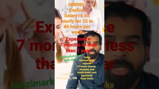 HIRING Cashier in Brampton  Ontario  Canada 🇨🇦