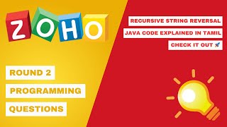 Zoho Round 2 Programming Question: Recursive String Reversal || Tamil