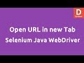 Open URL in New Tab using Selenium Java