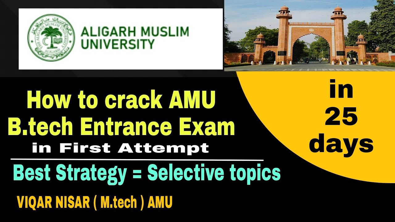 Amu B.tech Entrance 2022 | Best Strategy To Crack Amueee | Chapter Wise ...