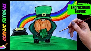 🍀EP150- 'Leprechaun Gnome' easy St. Patrick's Day acrylic painting tutorial for beginners